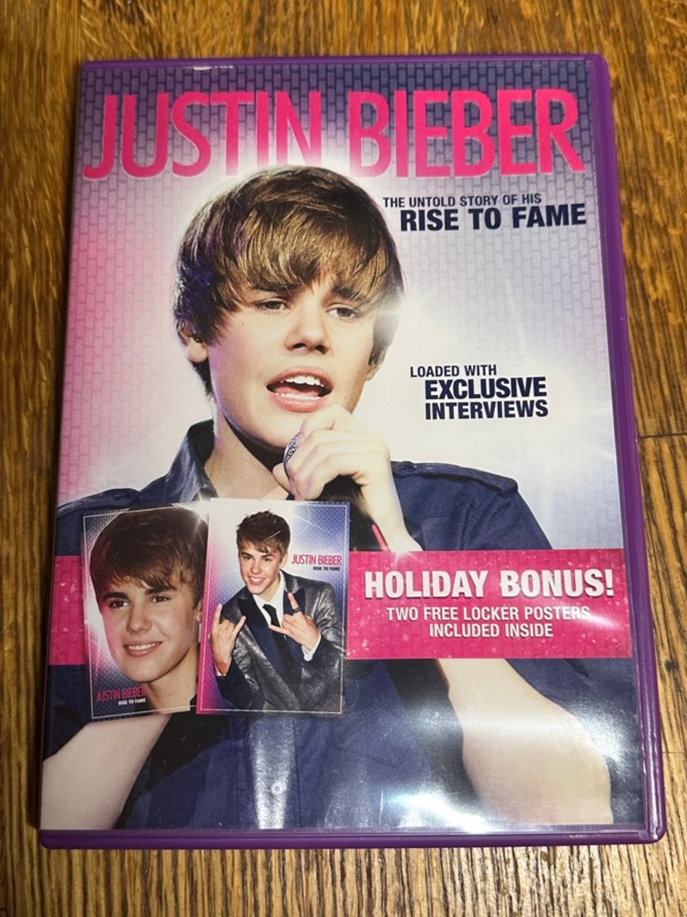 Justin Bieber Rise to Fame DVD - Pink and Purple Cover